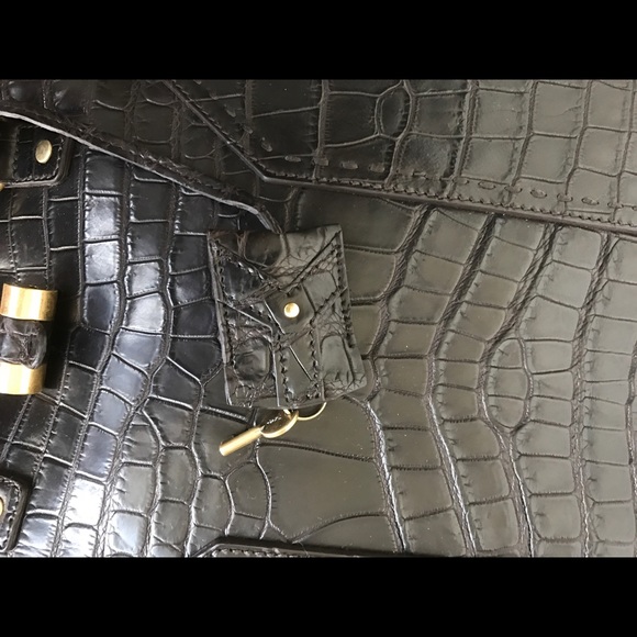 YSL XL Muse bag croc alligator Matt black NEW wtag - Picture 8 of 9